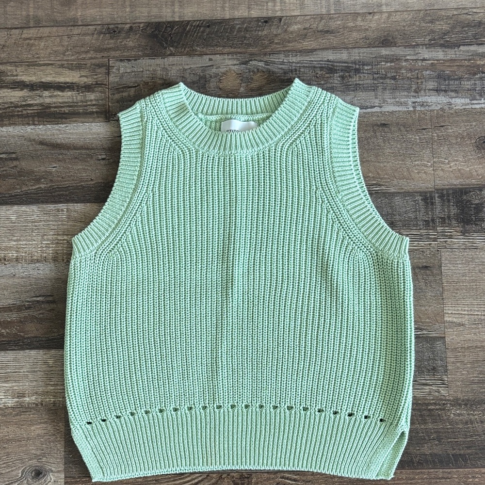 Stitches & Stripes Green Sleeveless Knit Top